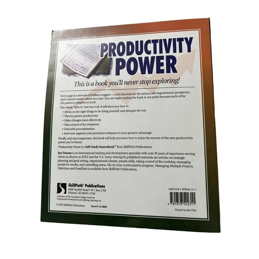Productivity Power: 250 Great Ideas For Being More Productive‎ By Jim Temme